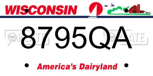 8795QA Wisconsin License Plate