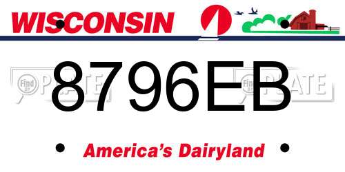 8796EB Wisconsin License Plate