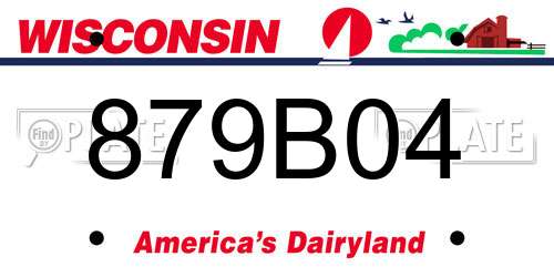 879B04 Wisconsin License Plate
