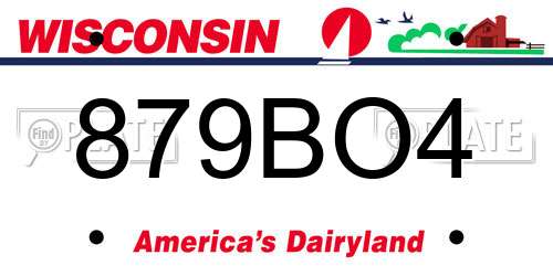 879BO4 Wisconsin License Plate