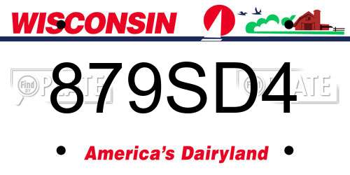879SD4 Wisconsin License Plate