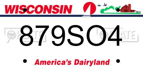879SO4 Wisconsin License Plate