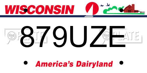 879UZE Wisconsin License Plate