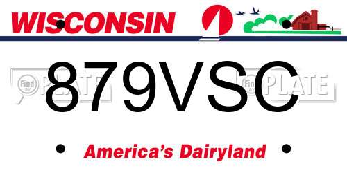 879VSC Wisconsin License Plate