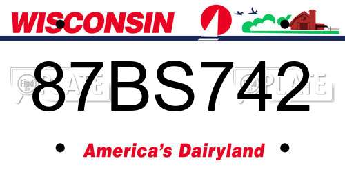 87BS742 Wisconsin License Plate