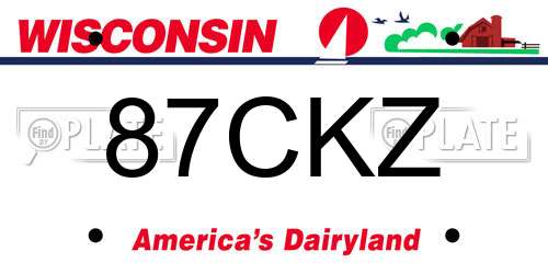 87CKZ Wisconsin License Plate