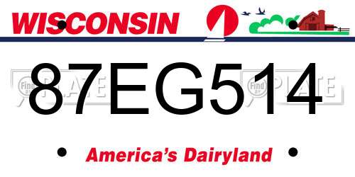 87EG514 Wisconsin License Plate