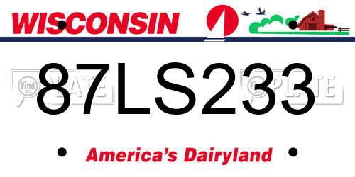 87LS233 Wisconsin License Plate