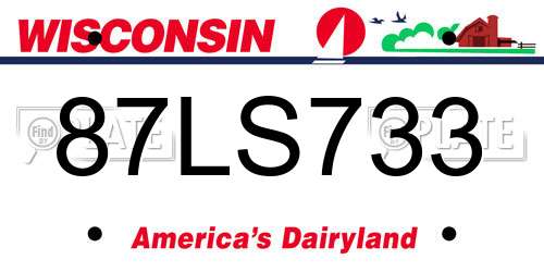 87LS733 Wisconsin License Plate