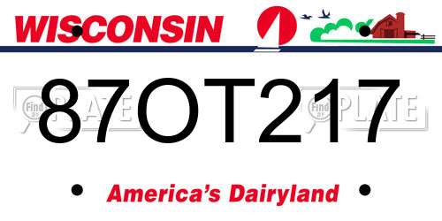 87OT217 Wisconsin License Plate