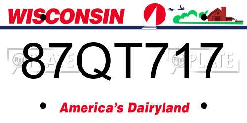 87QT717 Wisconsin License Plate
