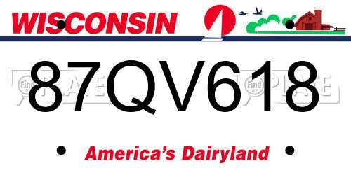 87QV618 Wisconsin License Plate