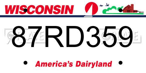 87RD359 Wisconsin License Plate