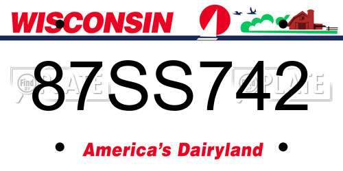 87SS742 Wisconsin License Plate