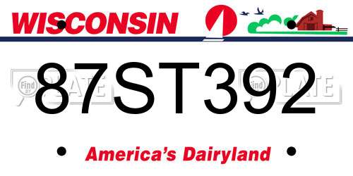 87ST392 Wisconsin License Plate