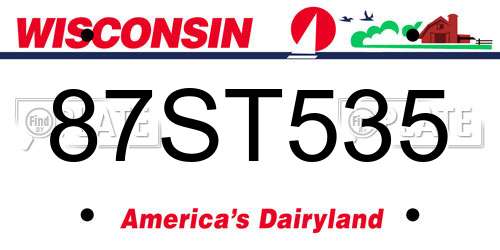 87ST535 Wisconsin License Plate