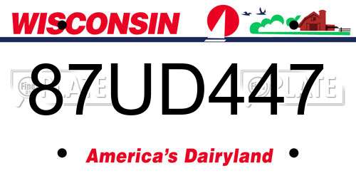 87UD447 Wisconsin License Plate