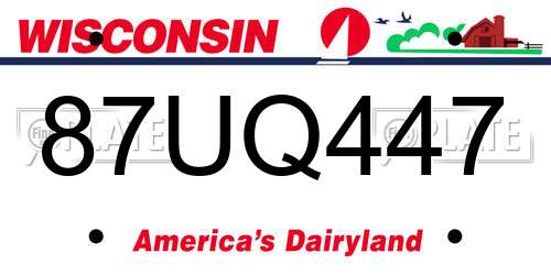 87UQ447 Wisconsin License Plate