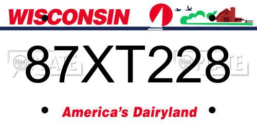 87XT228 Wisconsin License Plate