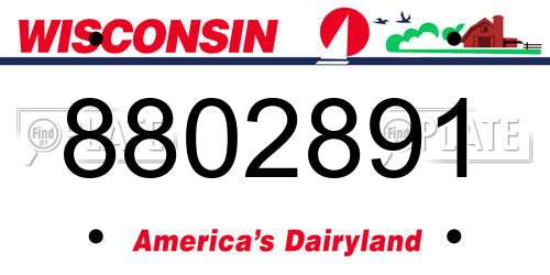 8802891 Wisconsin License Plate