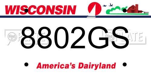8802GS Wisconsin License Plate