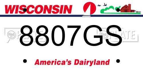 8807GS Wisconsin License Plate