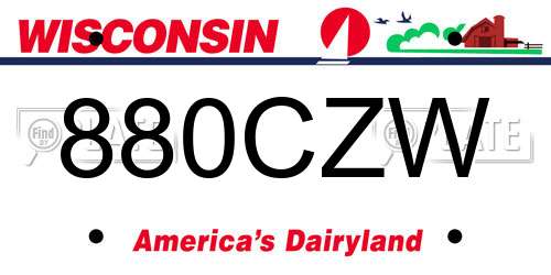 880CZW Wisconsin License Plate