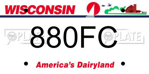 880FC Wisconsin License Plate