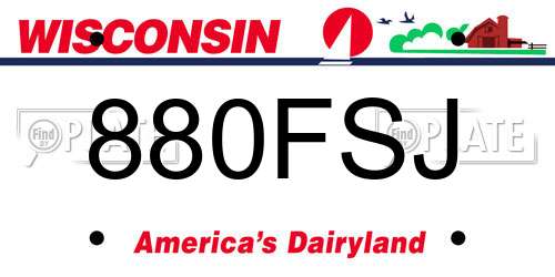 880FSJ Wisconsin License Plate