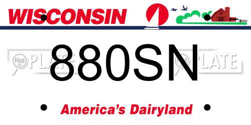 880SN Wisconsin License Plate