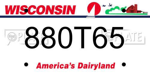 880T65 Wisconsin License Plate
