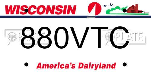 880VTC Wisconsin License Plate