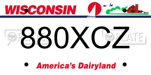 880XCZ Wisconsin License Plate