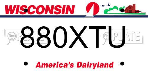 880XTU Wisconsin License Plate