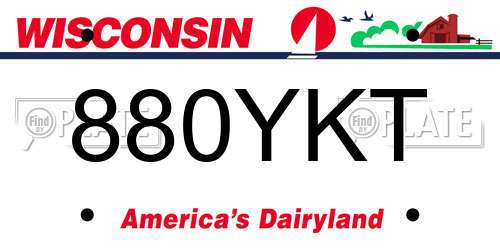 880YKT Wisconsin License Plate