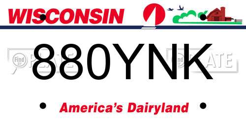880YNK Wisconsin License Plate