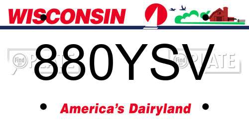 880YSV Wisconsin License Plate