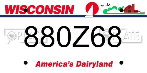 880Z68 Wisconsin License Plate