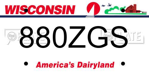 880ZGS Wisconsin License Plate