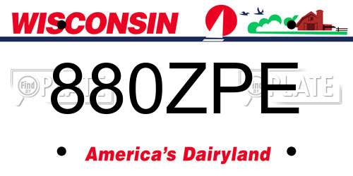 880ZPE Wisconsin License Plate