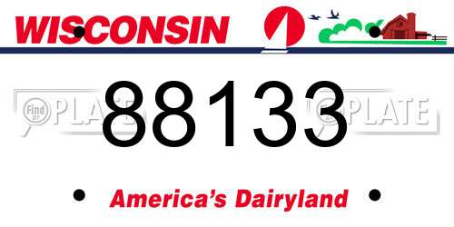 88133 Wisconsin License Plate