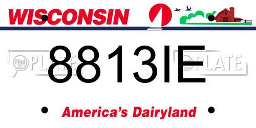 8813IE Wisconsin License Plate