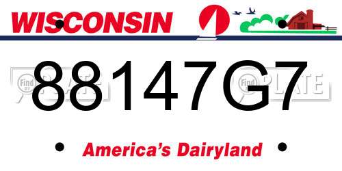 88147G7 Wisconsin License Plate