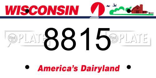 8815 Wisconsin License Plate