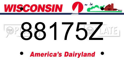 88175Z Wisconsin License Plate