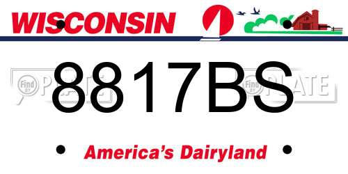8817BS Wisconsin License Plate