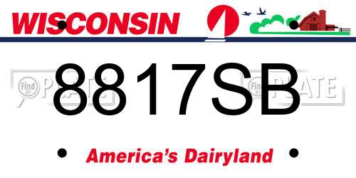 8817SB Wisconsin License Plate