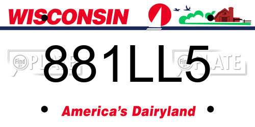 881LL5 Wisconsin License Plate
