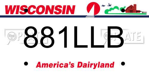881LLB Wisconsin License Plate