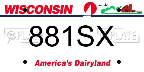 881SX Wisconsin License Plate